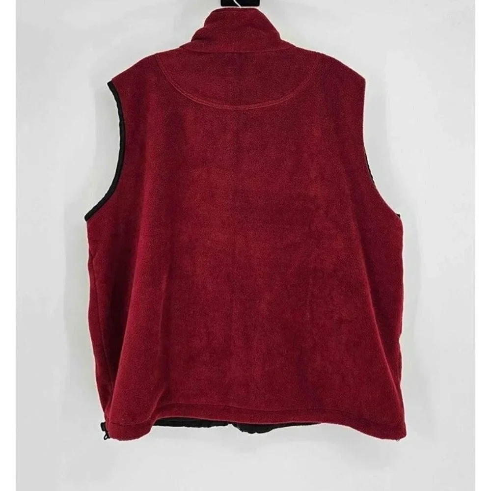 Sierra Fleece Mens Reversible Vest Black & Burgundy Size XXL